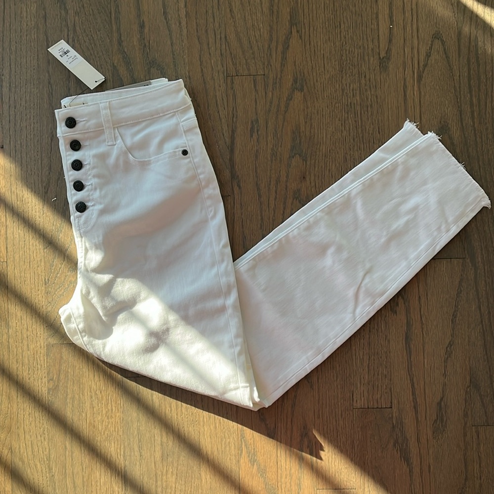 Button Fly Jeans (29 / White)